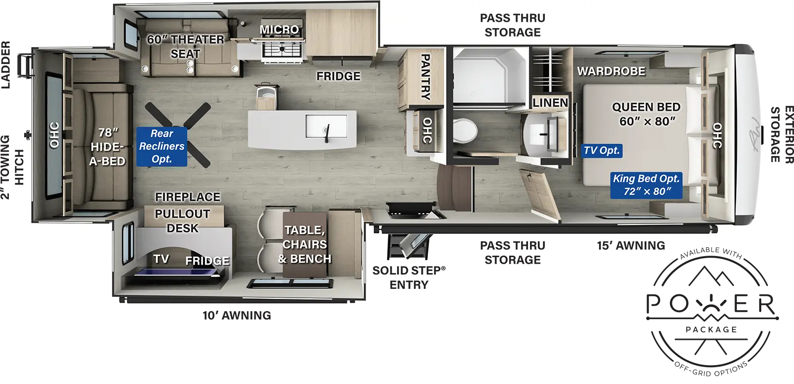 Rockwood Signature Fifth Wheels R331RL Floorplan